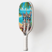 Raquette De Pickleball Cool de Feline : Deux chats à Shades dans un bar (Gauche)