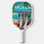 Raquette De Pickleball Cool de Feline : Deux chats à Shades dans un bar (Verso)