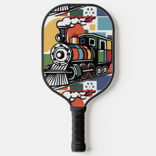 Raquette De Pickleball Cool Fun Moteur à vapeur Train Abstrait
