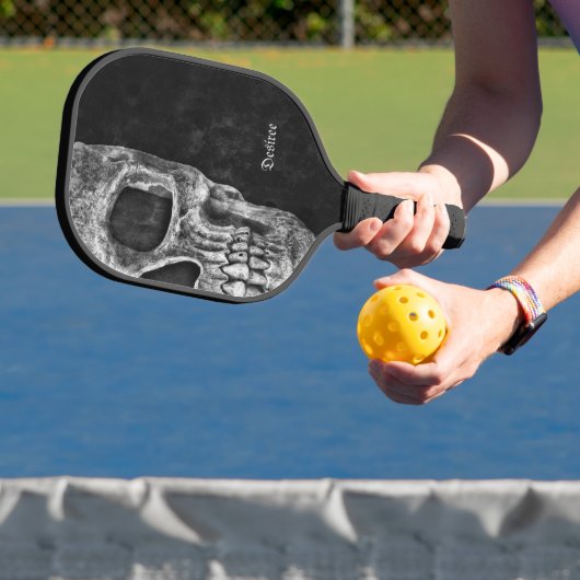 Raquette De Pickleball Cool gothique Moitié tête crâne noir et blanc Grun (Insitu)