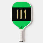 Raquette De Pickleball Cool Lemon Lime Large Centre Black Stripe FUN Text (Verso)