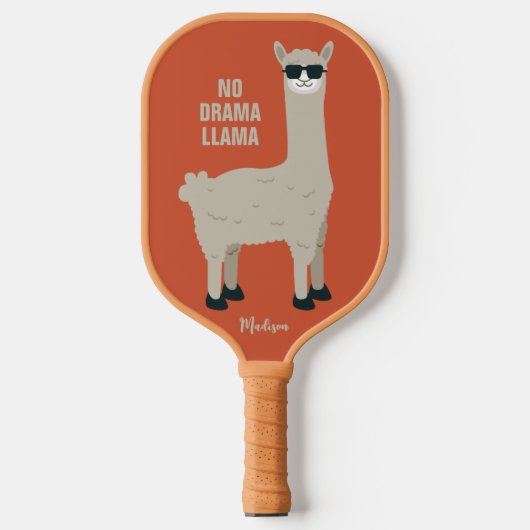 Raquette De Pickleball Cool Llama nom et couleur personnalisés Pickleball (Recto)