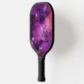 Raquette De Pickleball Cool Nebula Galaxy Monogramme Nom Violet (Gauche)