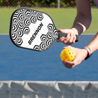 Raquette De Pickleball Cool personnalisé Hexagon Polygon Art Style Motif