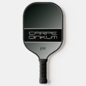 Raquette De Pickleball Cool Pickleball Dink Pun Gradient Initiales Noir (Recto)