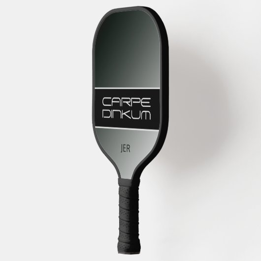 Raquette De Pickleball Cool Pickleball Dink Pun Gradient Initiales Noir (Gauche)