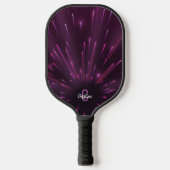 Raquette De Pickleball Cool Pink Neon Starburst Nom personnalisé Fille in (Recto)