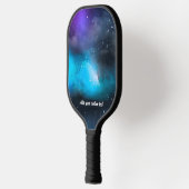 Raquette De Pickleball Cool Purple Blue Galaxy Night Sky Nom du texte per (Gauche)