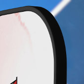 Raquette De Pickleball Cool Red and White Faux Alcohol Ink Pour Monogram