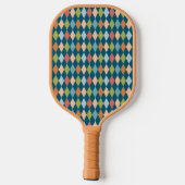 Raquette De Pickleball Cool Retro Jacquard Diamants Turquoise Monogramme (Verso)