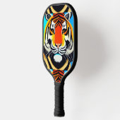Raquette De Pickleball Cool Tiger Face Art Abstrait (Gauche)