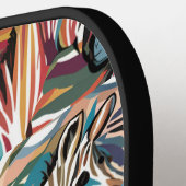 Raquette De Pickleball Cool Zebra Imprimer Art Abstrait (Détail gauche)