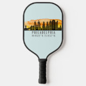 Raquette De Pickleball Coordinates de Philadelphie (Verso)