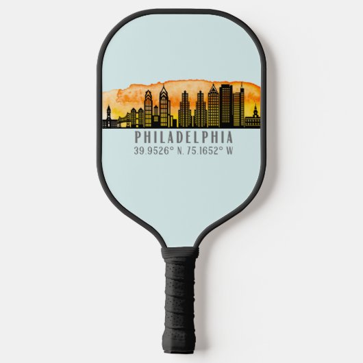 Raquette De Pickleball Coordinates de Philadelphie (Verso)