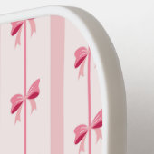 Raquette De Pickleball Coquette à mâchoire à rayures roses (Détail gauche)