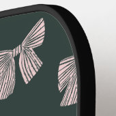 Raquette De Pickleball Coquette Bow noir et rose élégant (Détail gauche)