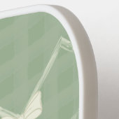 Raquette De Pickleball Coquette Bows Gingham Monogram Cream Sage Green  (Détail gauche)