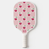 Raquette De Pickleball Coquette Cute Coquette en damier rose cerisier (Recto)