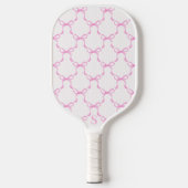 Raquette De Pickleball Coquette Pink Bows Custom Monogram Name Preppy (Recto)