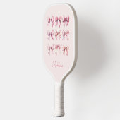 Raquette De Pickleball Coquette rose Bow Nom personnalisé (Gauche)