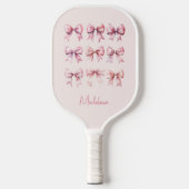 Raquette De Pickleball Coquette rose Bow Nom personnalisé (Recto)
