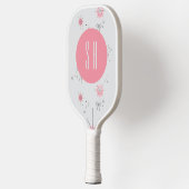 Raquette De Pickleball Coquette rose tendance Monogramme (Gauche)