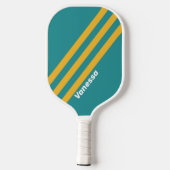 Raquette De Pickleball Coquillage Sunrise Stripes avec nom (Verso)