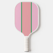 Raquette De Pickleball Corail et roses et rayures vertes (Recto)
