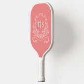 Raquette De Pickleball Coral Pink Monogram Initial Girly Classic Crest (Gauche)