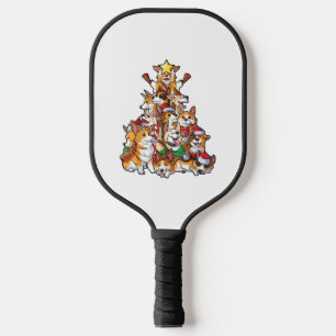 Raquette De Pickleball Corgi Christmas Tree Chien Père Noël Joyeux Corgma