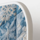 Raquette De Pickleball Couche de flocons de neige bleu et blanc (Détail gauche)