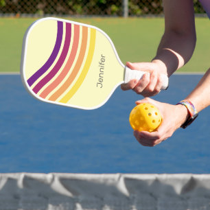 Raquette De Pickleball Coucher de soleil à la plage Colorful Abstrait Wav
