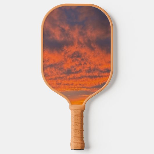Raquette De Pickleball Coucher de soleil sur le feu (Recto)