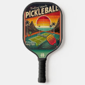 Raquette de Pickleball Coucher de Soleil Vintage | (Verso)