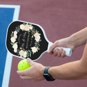 Raquette De Pickleball Couleur personnalisée Mariage noir ivoire