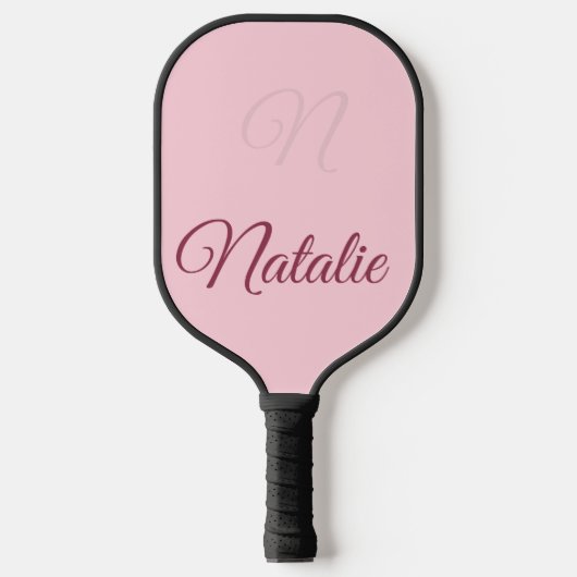 Raquette De Pickleball Couleur rose pastel monogrammée (Recto)