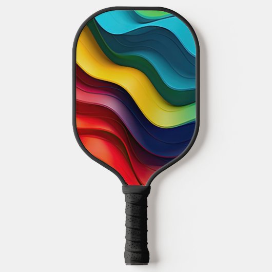 Raquette De Pickleball Couleurs arc-en-ciel ondulées arrière - plan (Recto)