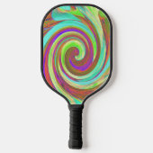 Raquette De Pickleball Couleurs d'automne cool Retro Peinture à spirale d (Verso)