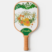 Raquette De Pickleball Couleurs de automne Citrouille blanc Feuillage ver (Recto)