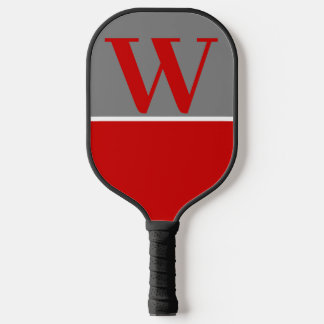 Raquette De Pickleball Couleurs de l'équipe de Red & Grey College Monogra