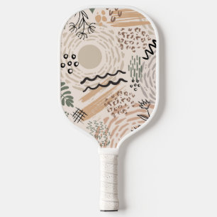 Raquette De Pickleball Couleurs de terre avec des formes abstraites décor