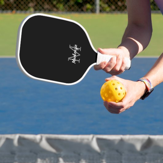 Raquette De Pickleball Couleurs inversées noir et blanc Chaque côté Monog (Insitu)