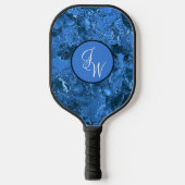Raquette De Pickleball Couleurs marbrées de bleu avec Initiales ou Monogr (Recto)