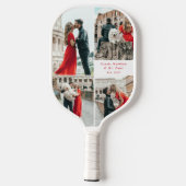 Raquette De Pickleball Couples modernes 4 Photo Collage (Verso)