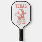 Raquette De Pickleball Cowgirl Pink Dallas Texas Boots Texan (Recto)