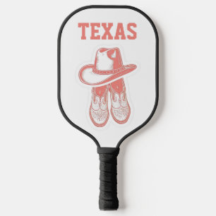 Raquette De Pickleball Cowgirl Pink Dallas Texas Boots Texan