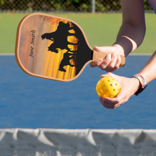 Raquette De Pickleball Cowgirl Sunset Horseback Ride Pickleball Paddle