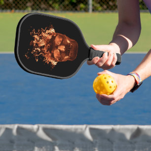 Raquette De Pickleball Crâne de flammes orange