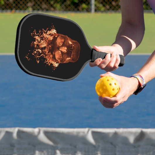 Raquette De Pickleball Crâne de flammes orange (Insitu)