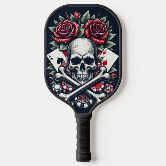 Raquette de Pickleball Crâne de Poker (Recto)